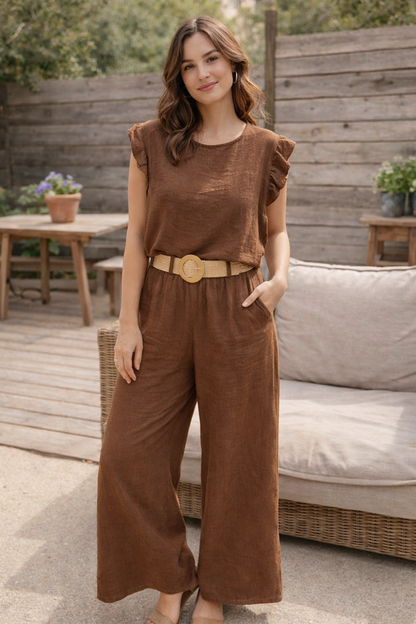 Calça Portofino Solta Com Bolso