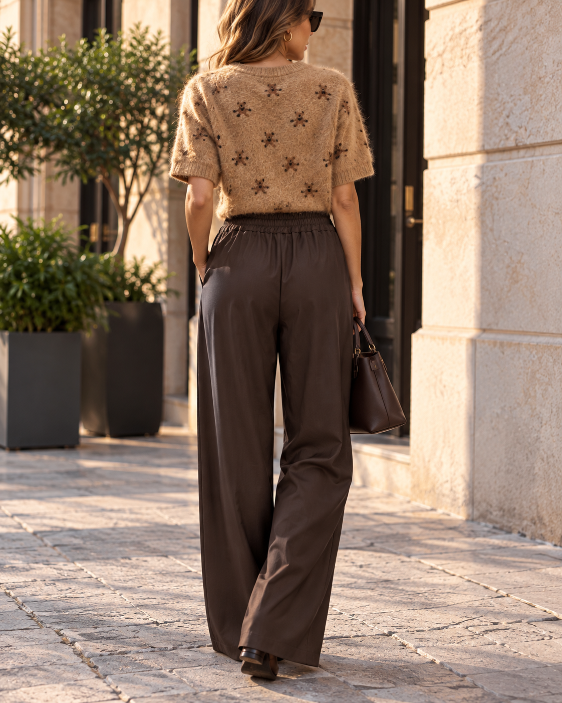 Calça Larga Cós Dobra