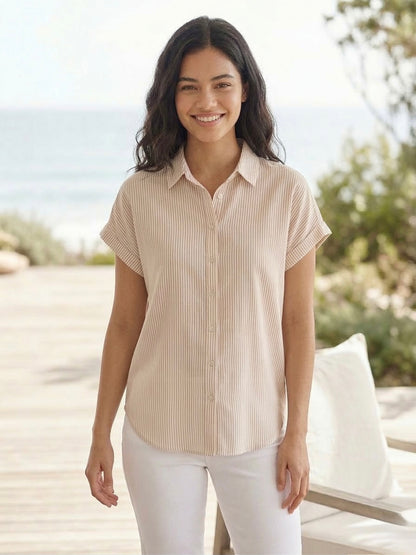 Camisa Rayas Manga Corta