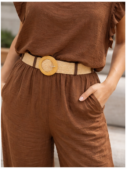 Calça Portofino Solta Com Bolso