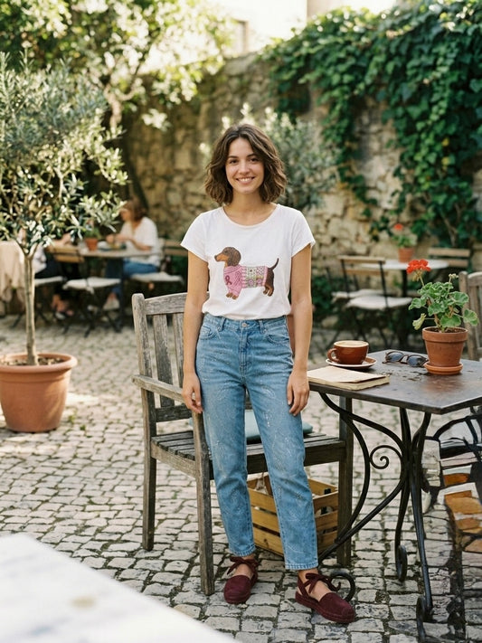 Camiseta de algodón con perros