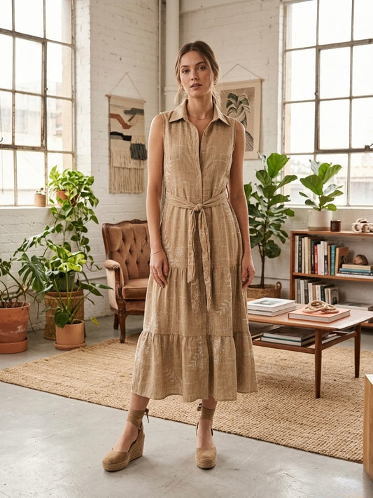Vestido M/L Cava Bordado Brillos