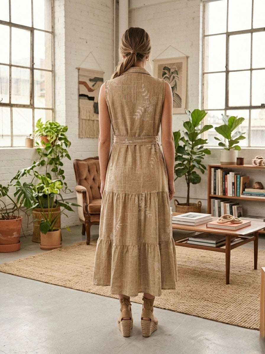 Vestido M/L Cava Bordado Brillos