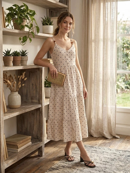 Vestido Linho Comprido Corações