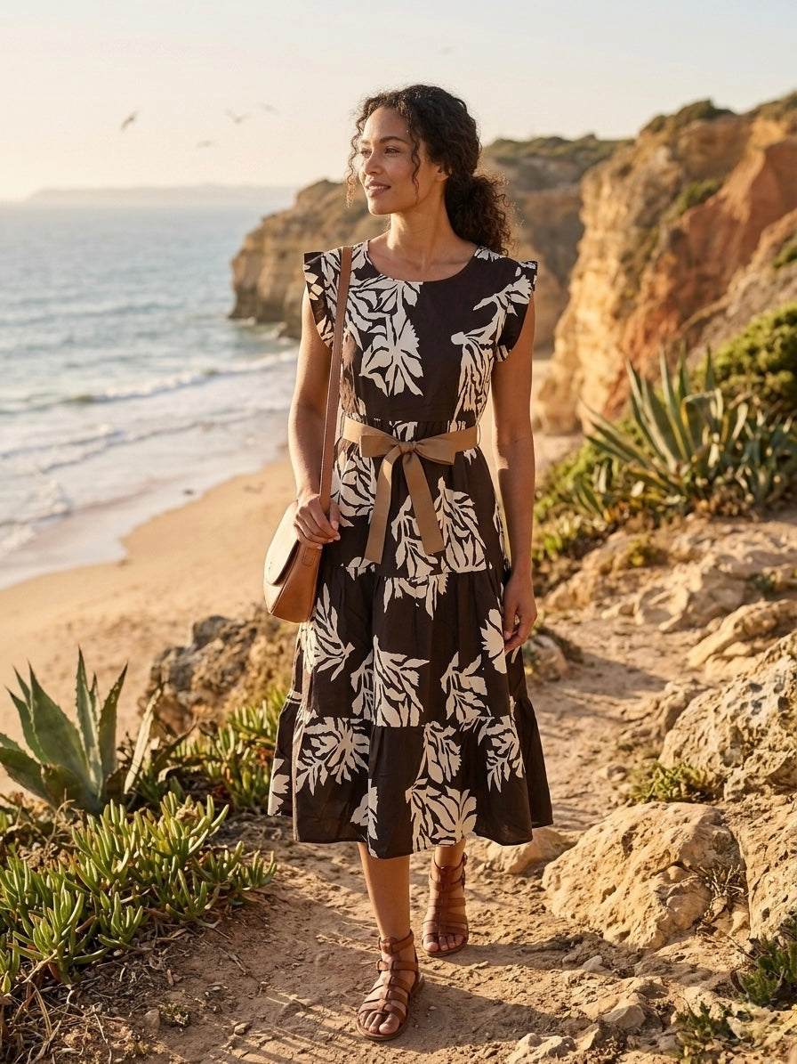 Vestido Bicolor Floral