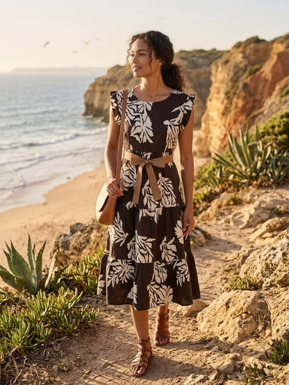 Vestido Bicolor Floral