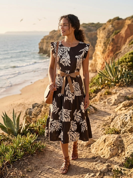 Vestido Bicolor Floral