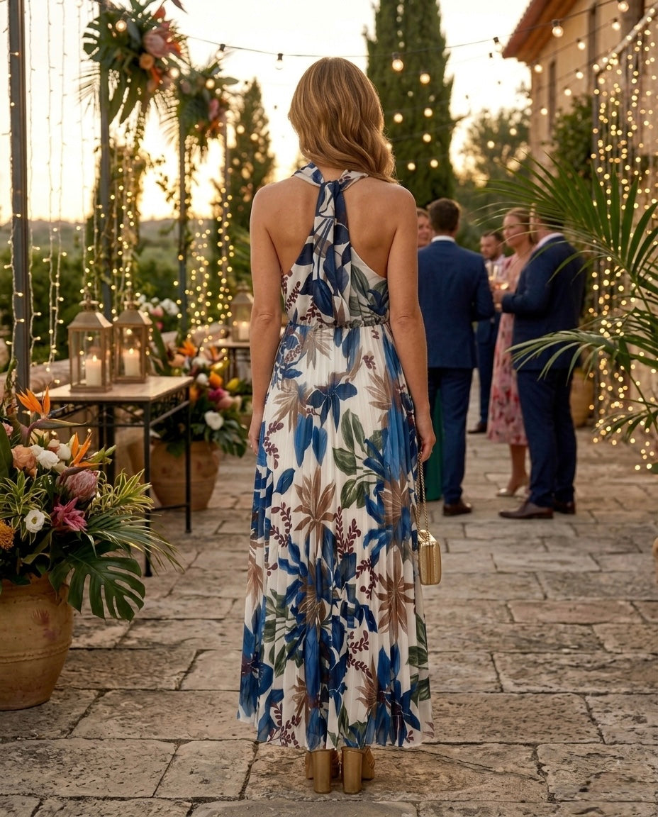 Vestido Georgete Plissado