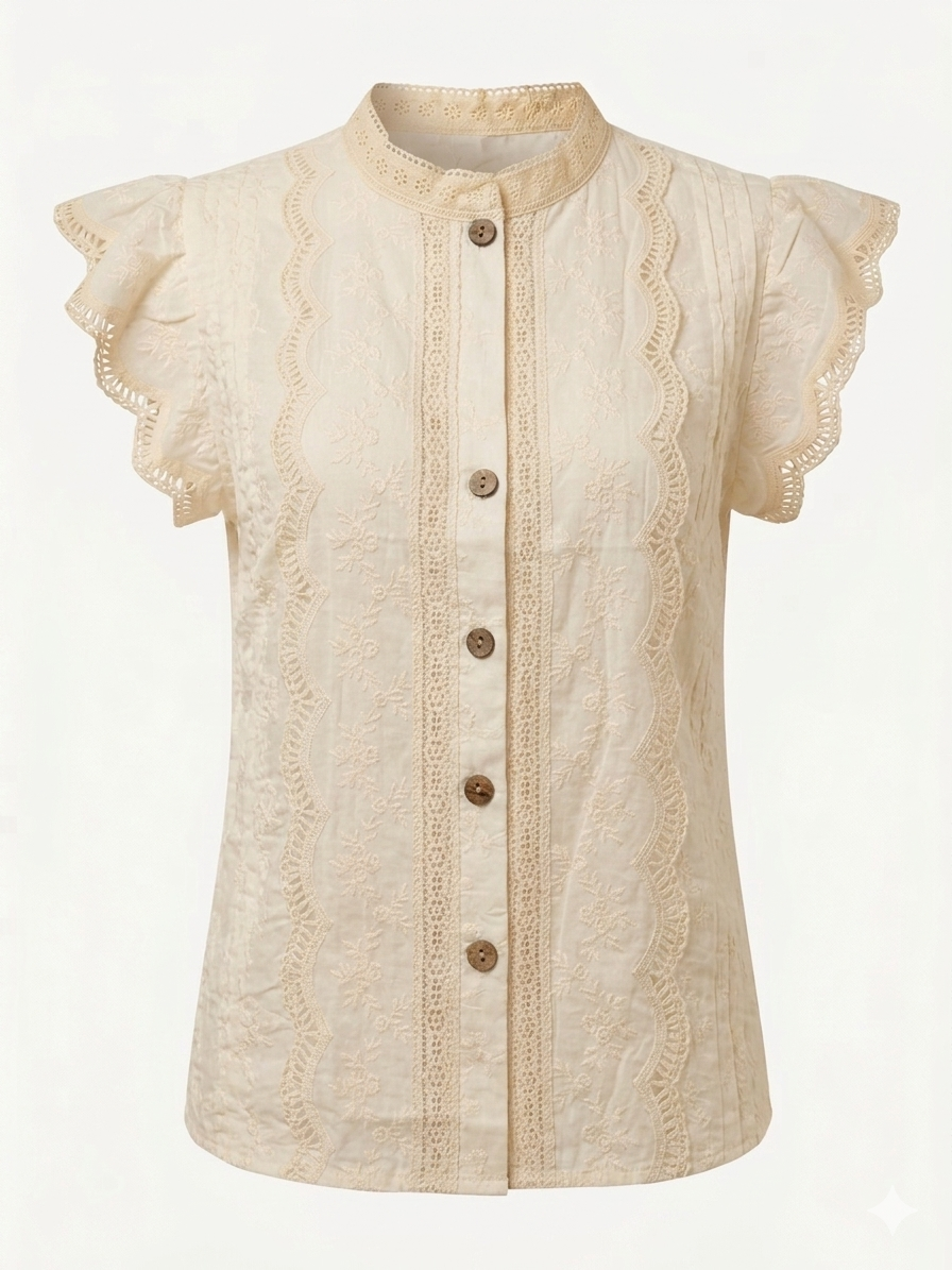 Blusa Bordada Cotton