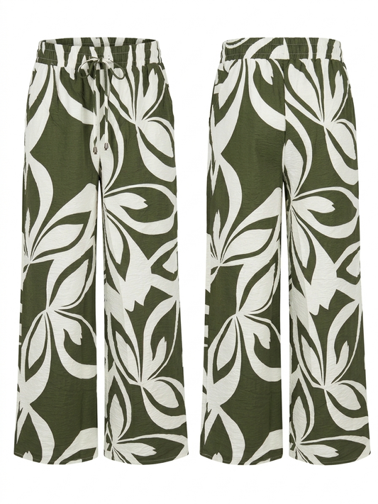 Calça floral G bicolor