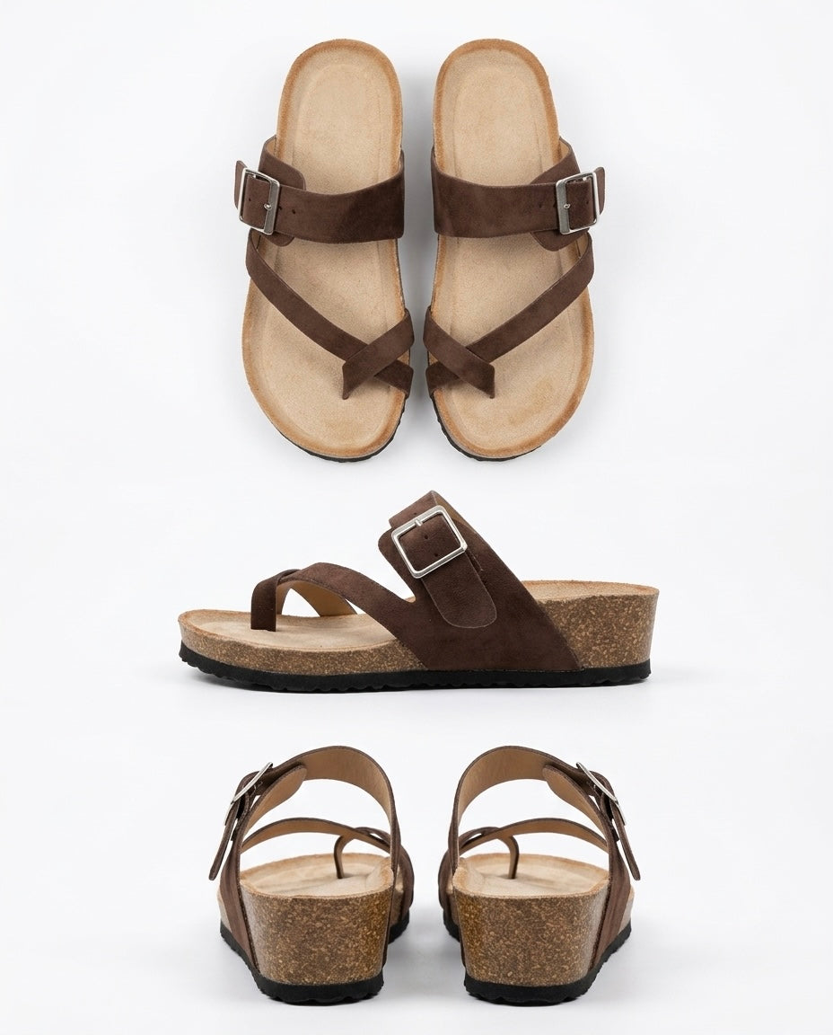 Chinelo sola mais alta cruzado