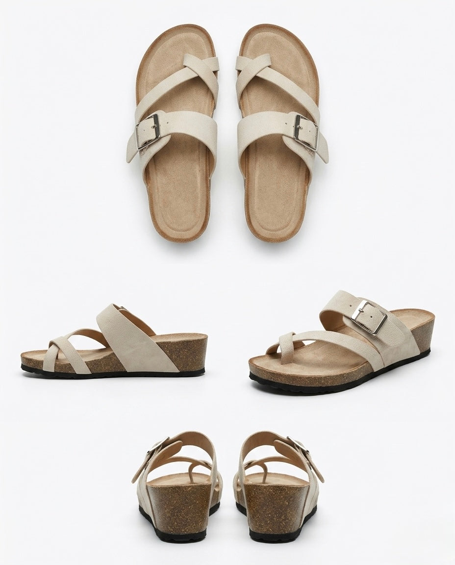 Chinelo sola mais alta cruzado