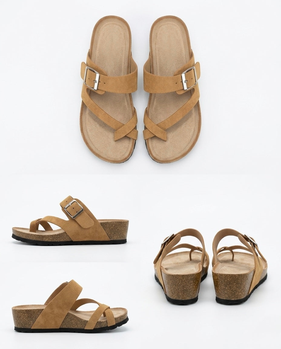 Chinelo sola mais alta cruzado