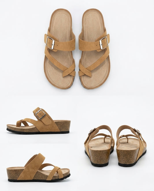 Chinelo sola mais alta cruzado