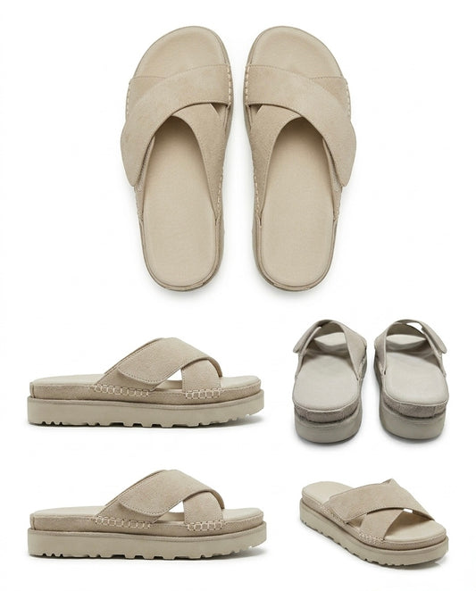 Chinelo cruzado com velcro