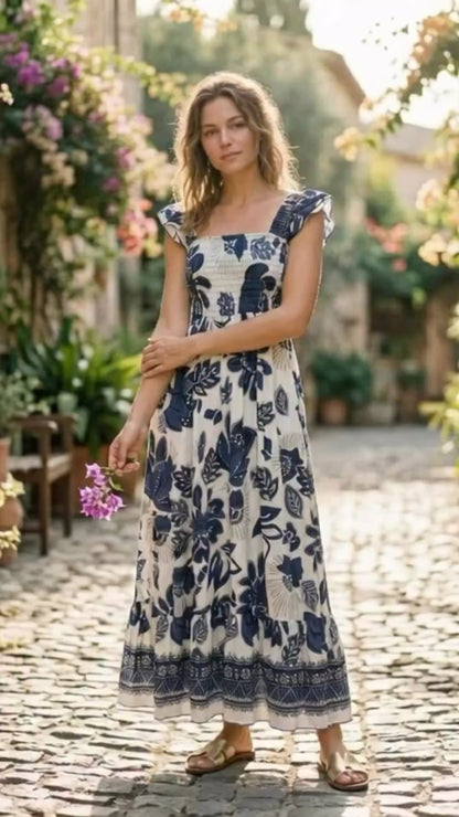 Vestido Alça Folho Flor